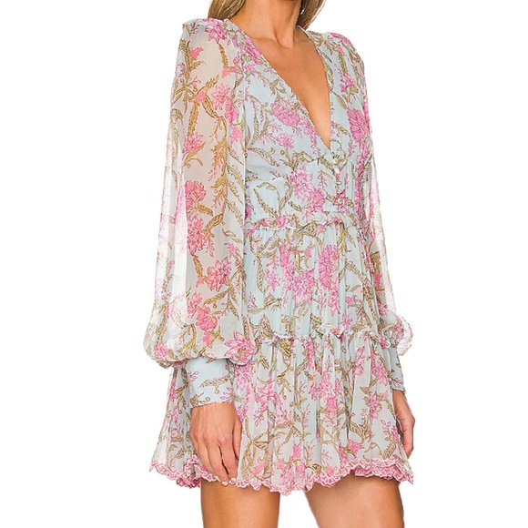 Hemant And Nandita Womens Powder Blue Short Dress Medium - Picture 2 of 11